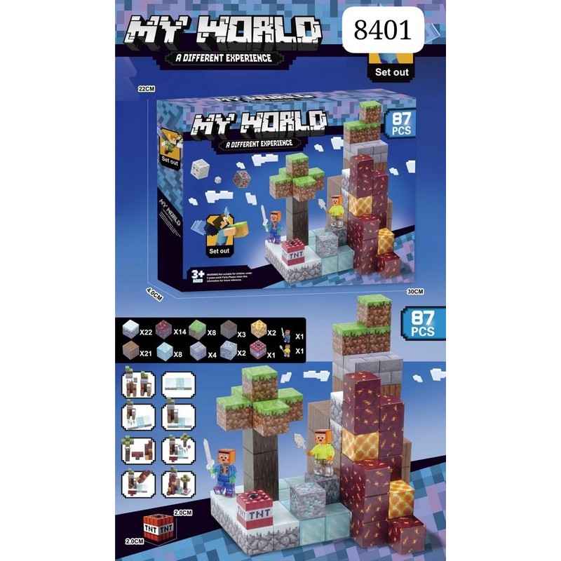 KLOCKI MAGNET MY WORLD 87 PCS