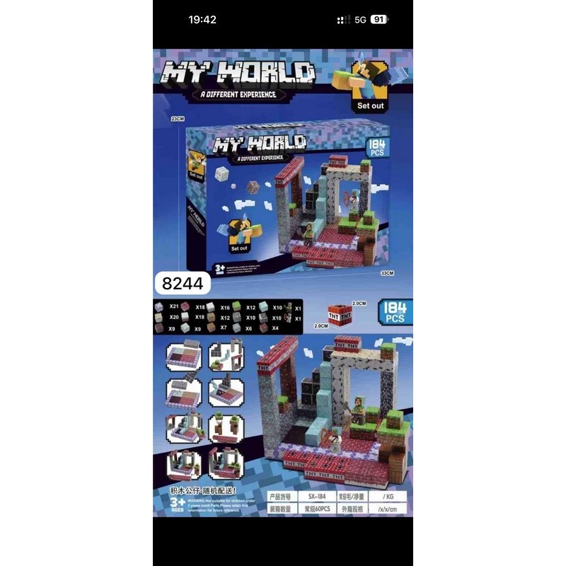 KLOCKI MAGNET MY WORLD 184 PCS