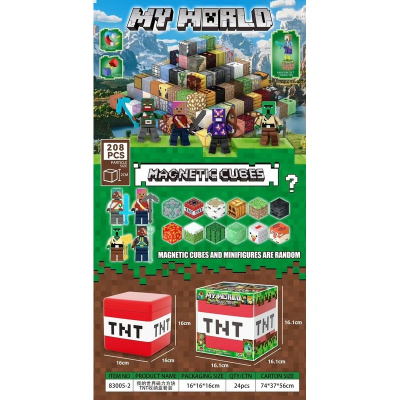 MAGNETIC CUBES 208 PCS